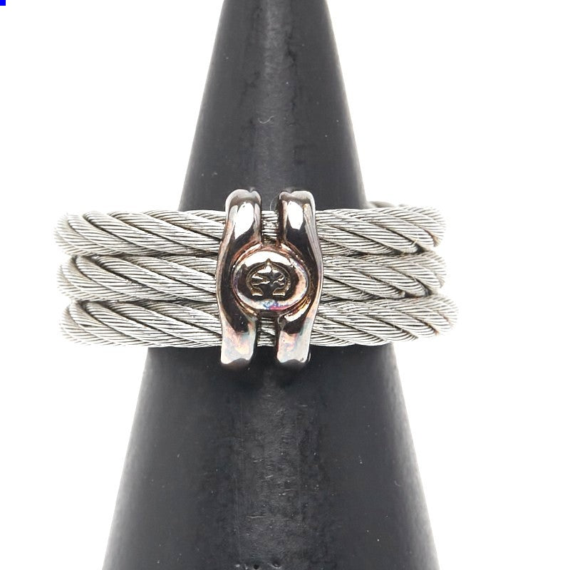 CHARRIOL Wire Cable Ring Silver Gold Stainless Steel Plated US5.5 EU50 Ladies