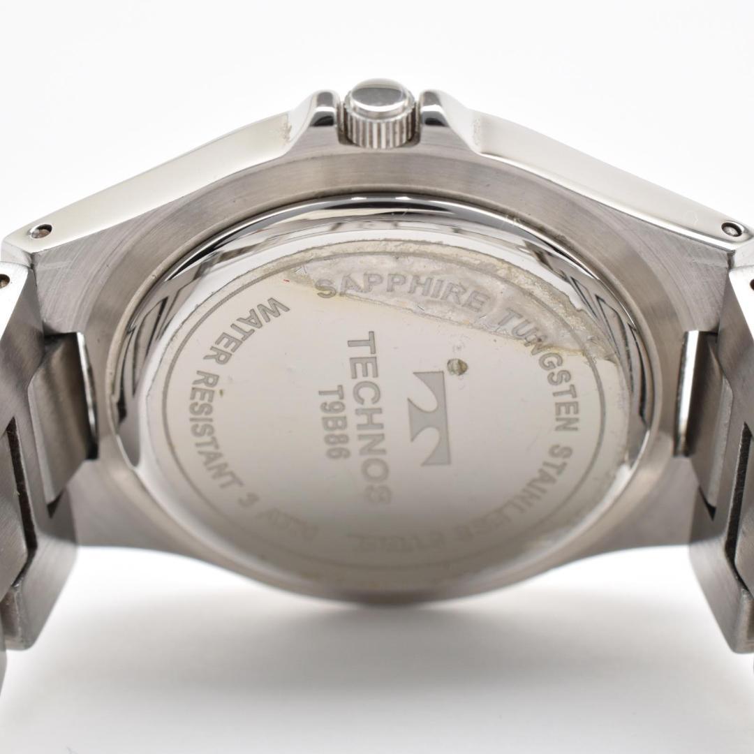 TECHNOS T9B86 Black Dial Sapphire Glass Tungsten Bezel Quarts Watch Men Working