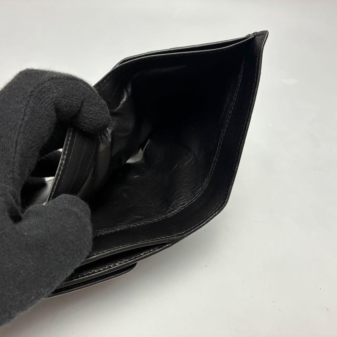 Gucci G Logo Compact Bifold Black Leather Wallet Card Slots Used