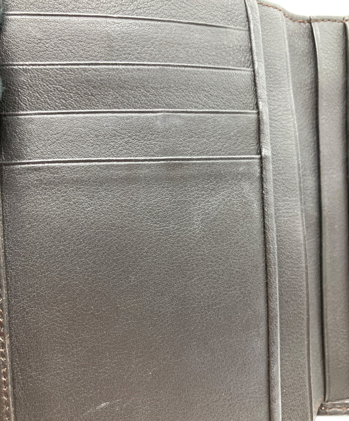 LOEWE Anagram Bifold Wallet Beige Suede Leather Brown Trim Compact Spain Used