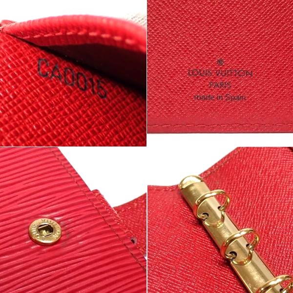 Louis Vuitton Agenda PM Epi Leather Notebook Cover Red Rouge A6 Gold Hardware