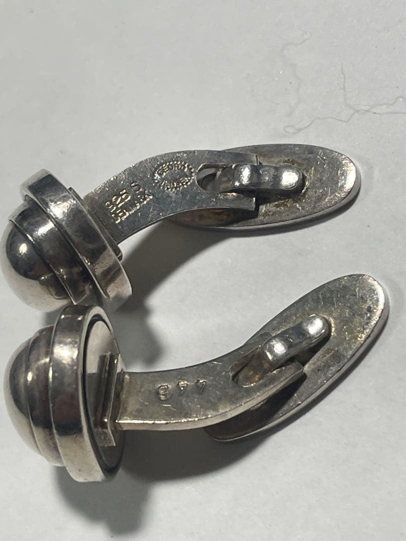 Georg Jensen Cufflinks Oval Sterling Silver SV925 Men's Denmark Vintage Design