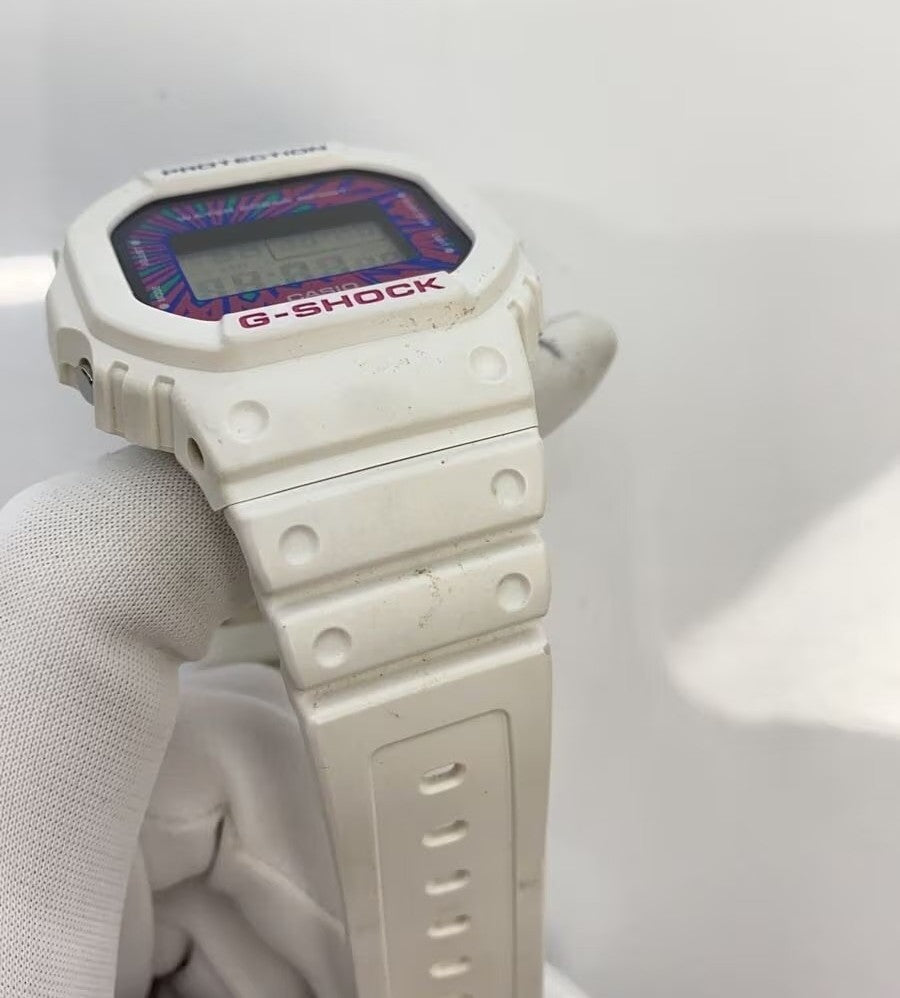 CASIO G-SHOCK DW-5600DN Digital Watch White Resin Tie-Dye Dial Mens Quartz 43mm