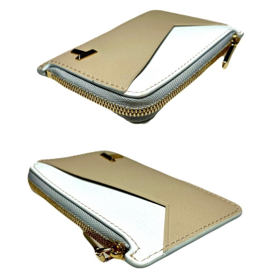 Tiffany & Co. Leather Fragment Coin Case Card Case T Logo Zip Near Mint