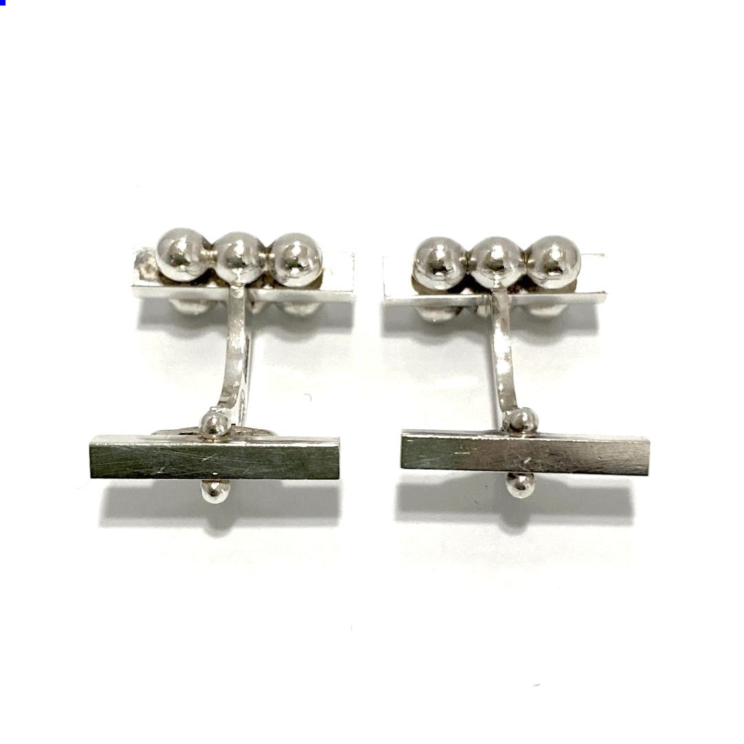Georg Jensen Cufflinks Sterling Silver 925 Ball Design Denmark Vintage Mens