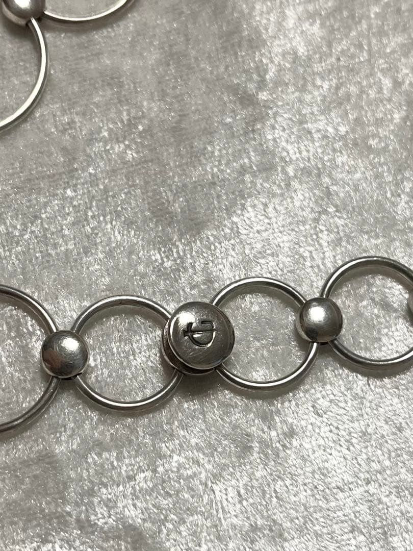 Rare Georg Jensen Sterling Silver 925 Onyx Round Chain Necklace Choker Vintage