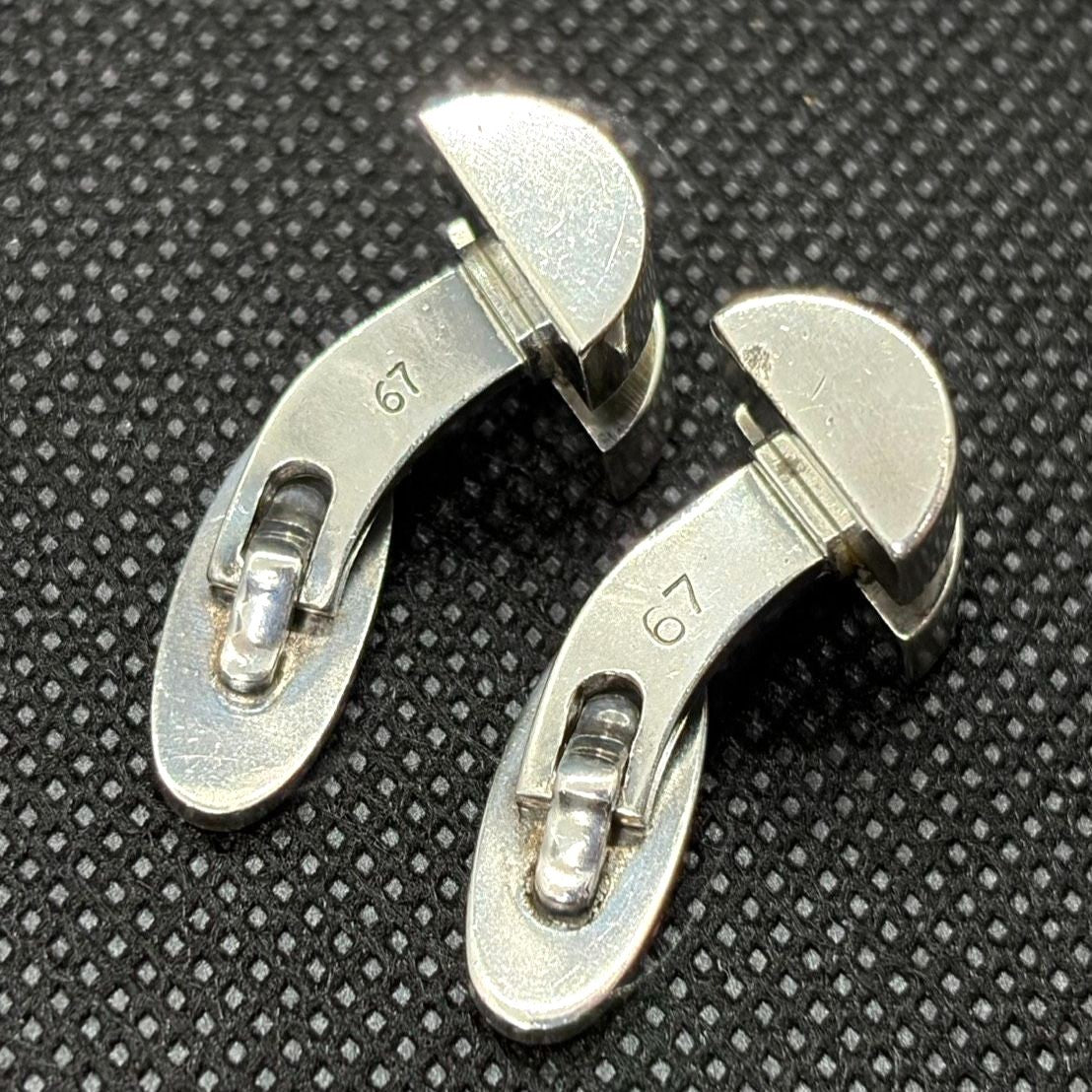 Georg Jensen Cufflinks Model 67 Sterling Silver 925 Men's Vintage Denmark Design