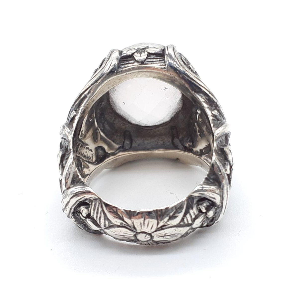 Stephen Dweck Rose Quartz Sterling Silver 925 Flower Ring Size US 5.75 Used