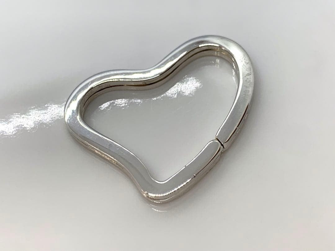 Tiffany & Co. Silver 925 Open Heart Key Ring Key Holder Key Charm Elsa Peretti