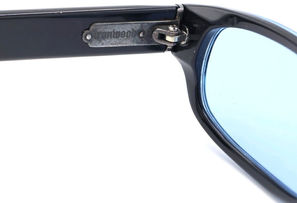 Chrome Hearts IRONWOOD CH Cross Temple Sunglasses Black Blue Lens Used Japan