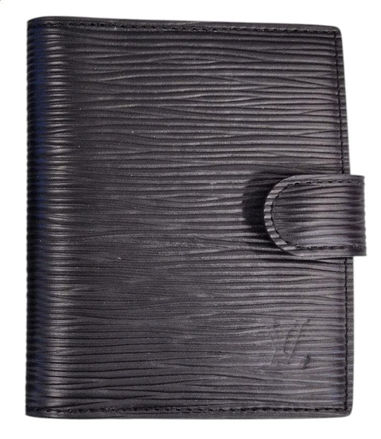 Louis Vuitton Epi Leather Agenda Notebook Cover Black Made in France Compact