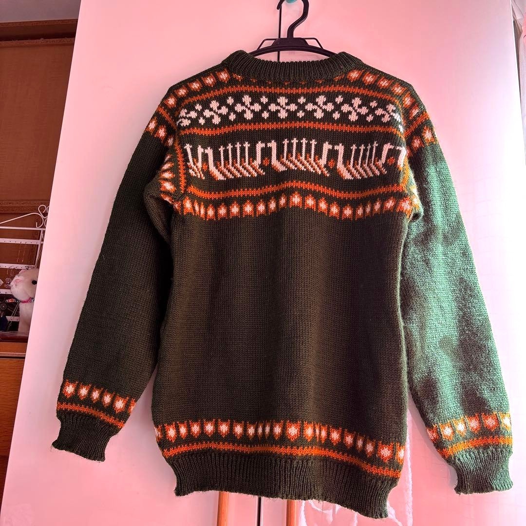 DALE of NORWAY Nordic Wool Sweater Men's M Green Crew Neck Knit Jumper Norway