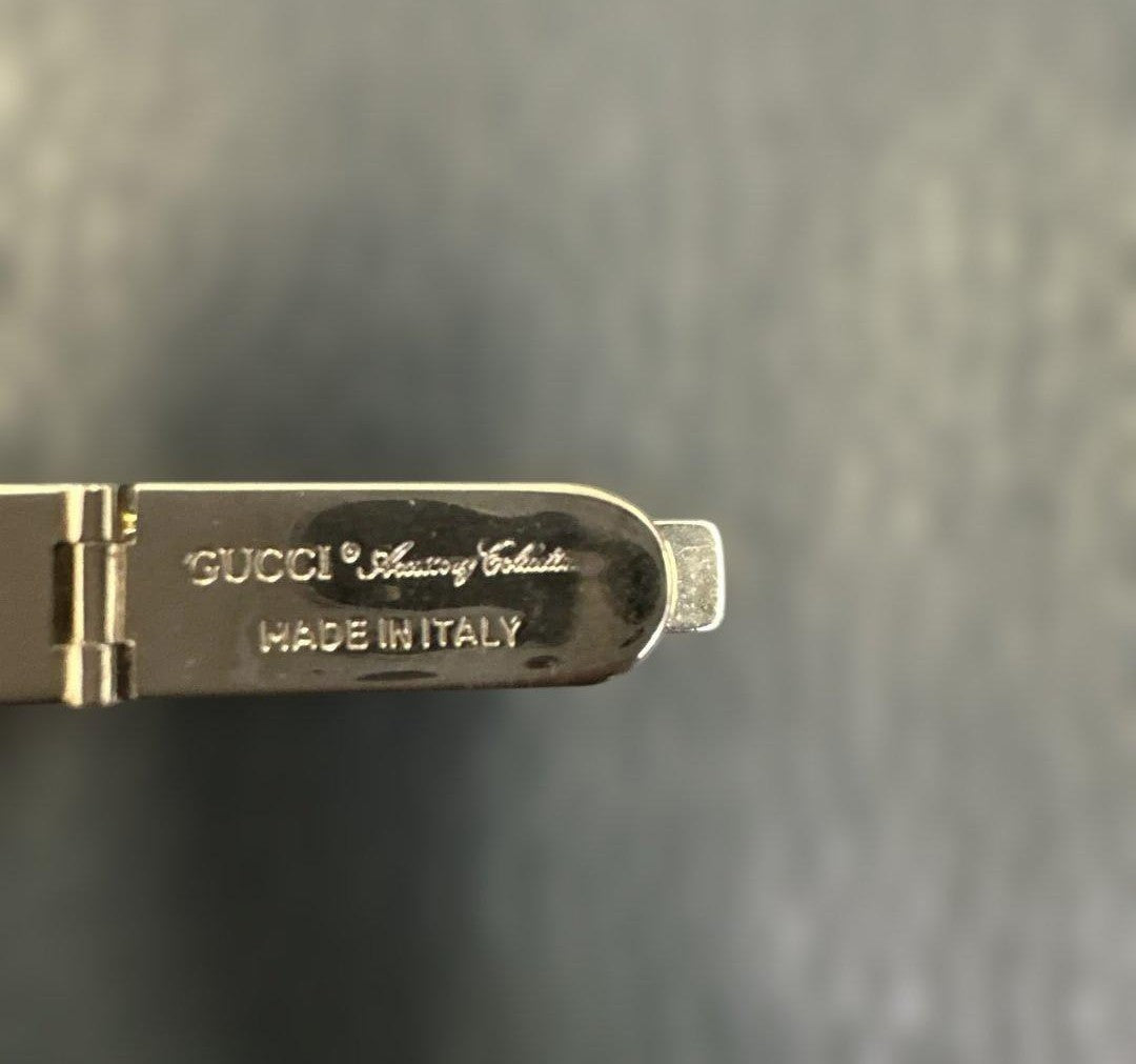 Gucci Accessory Collection Interlocking G Cufflinks Tie Bar Set Gold Silver