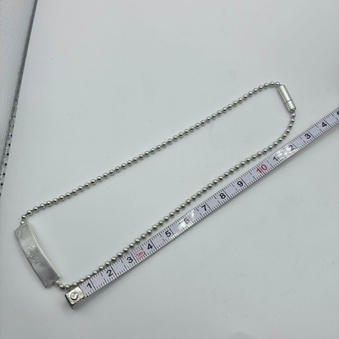 Gucci Silver 925 Logo Plate Ball Chain Choker Necklace Bracelet 33cm 13in