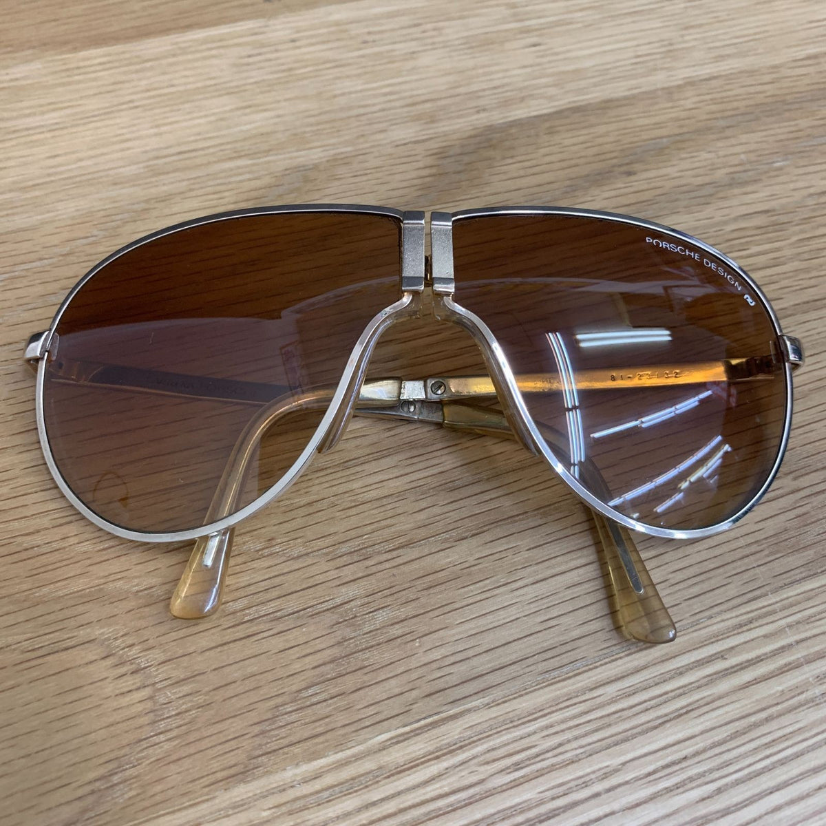 CARRERA PORSCHE DESIGN 81-23132 Folding Sunglasses Silver Gold Vintage Austria