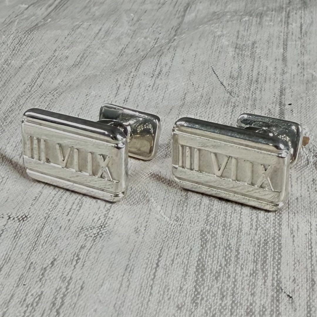 Tiffany & Co Atlas Cufflinks Sterling Silver 925 Dress Shirt 1.7x1.0cm 0.7x0.4in