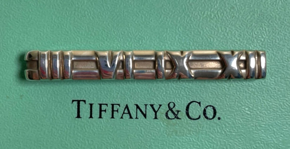 Tiffany & Co. Atlas Tie Bar Clip Sterling Silver 925 Authentic Vintage 1995