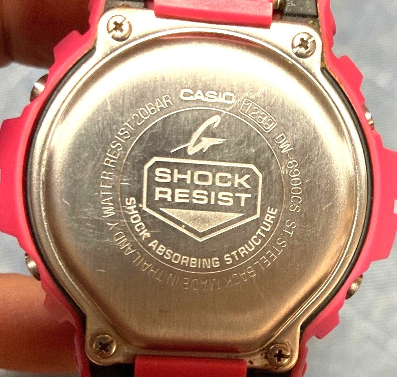Casio G-Shock DW-6900CS Crazy Colors Pink Digital Watch Rare 2008 Thailand Used