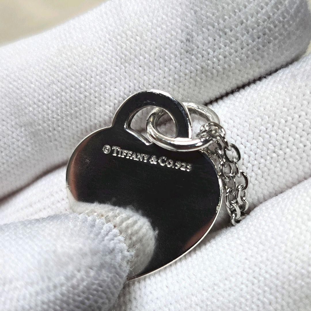Tiffany & Co Notes Heart Tag Pendant Necklace Sterling Silver 925 SV925 16.5in