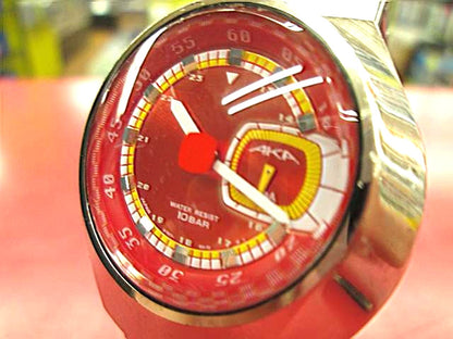 ALBA AKA Quartz Analog Watch Red Dial 10BAR Water Resist Vintage Japan Retro