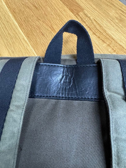 FILSON Rugged Twill Backpack Olive Green Leather Buckle USA Made Rucksack Canvas