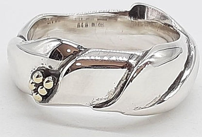 Georg Jensen 240B Ole Kortzau Ring Silver 925 Gold Dot Denmark Auth US5.5 EU50