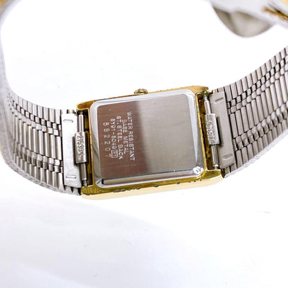 SEIKO Dolce Quartz 6030-5540 Square Gold Dial Vintage Watch Japan 1982 Used