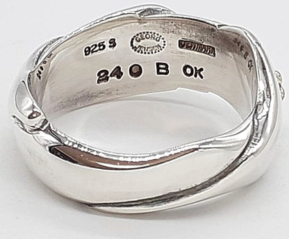 Georg Jensen 240B Ole Kortzau Ring Silver 925 Gold Dot Denmark Auth US5.5 EU50