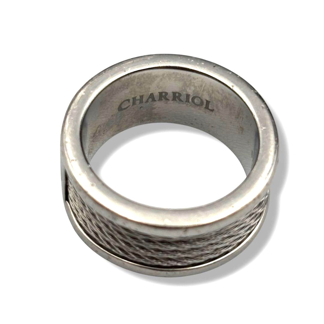 CHARRIOL Celtic Cable Wire Ring Silver Tone Stainless Steel US7 EU54 Vintage
