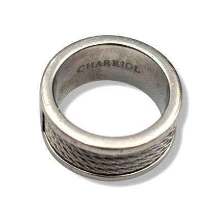 CHARRIOL Celtic Cable Wire Ring Silver Tone Stainless Steel US7 EU54 Vintage
