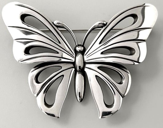 Georg Jensen Butterfly Brooch No.563 Sterling Silver 925 Pin Vintage Denmark