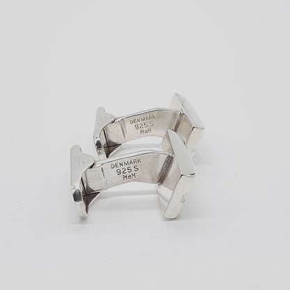 Hans Hansen Denmark Sterling Silver 925 Cufflinks Square Line Mens Jewelry HaH