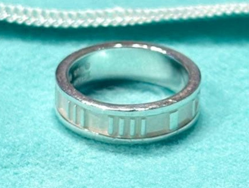 Tiffany & Co. Atlas Band Ring Sterling Silver 925 US6 EU51 Authentic 1995