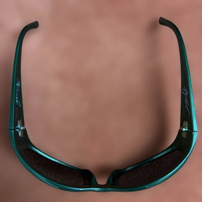 Arnette Catfish Vintage 90s Sunglasses Green Frame Dark Lens Skater Surfer