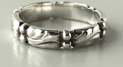 Georg Jensen Ring #57 Sterling Silver 925 Vintage Denmark US4.5 EU48 Authentic