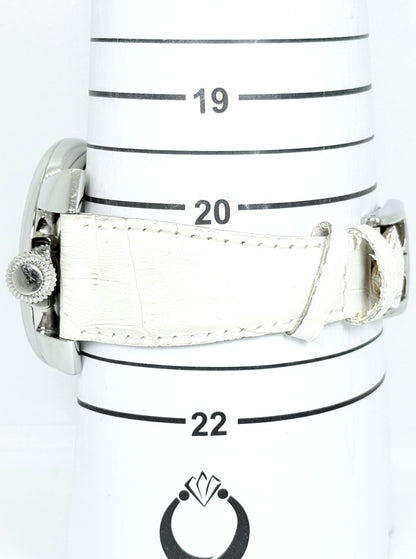 GaGa Milano Manuale 48 Watch White Dial Green Red Numerals Leather Italy Unisex