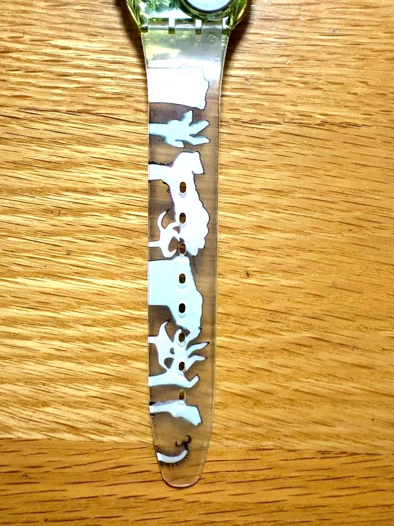 Swatch x Jamie Hewlett Gorillaz Quartz Watch GK230 Clear Band Swiss 1997 Vintage