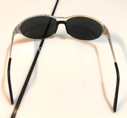 Arnette Vintage Oval Sunglasses Silver Aluminum Frame Made in Italy w/ Case