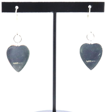 GUCCI Heart Tag Drop Earrings Silver 925 Dangle Hook Authentic Italy Japan Used