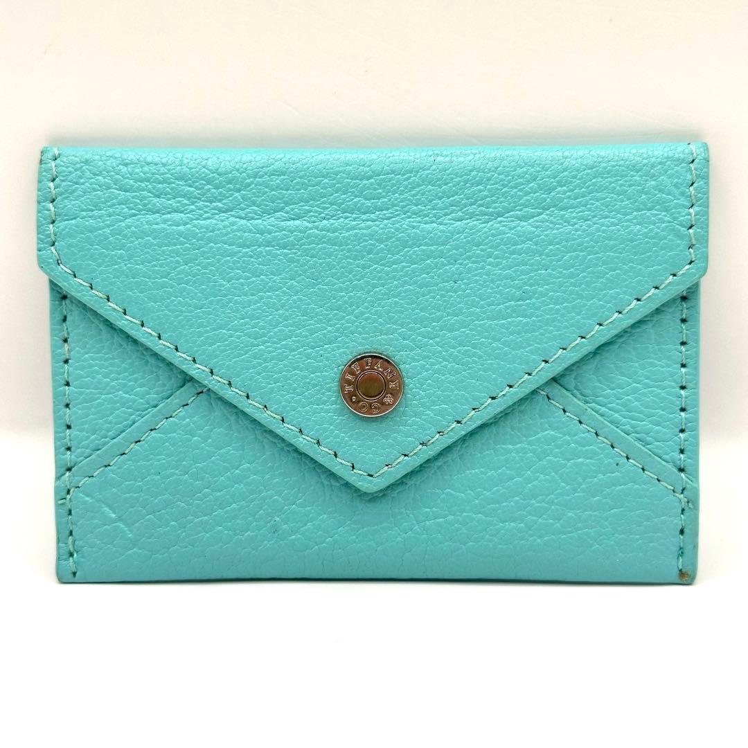 Authentic Tiffany & Co Leather Card Case Tiffany Blue 7 x 10.5cm 2.7x 4.1in