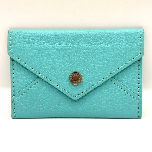 Authentic Tiffany & Co Leather Card Case Tiffany Blue 7 x 10.5cm 2.7x 4.1in