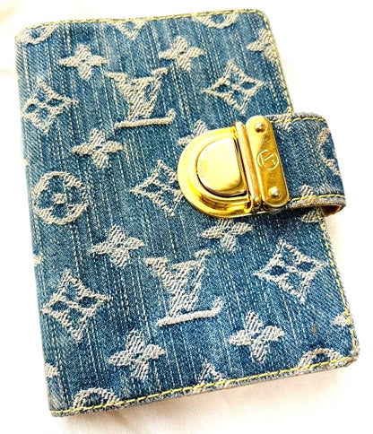 Louis Vuitton Agenda PM Monogram Denim Ring Planner Cover Blue Gold HW Spain