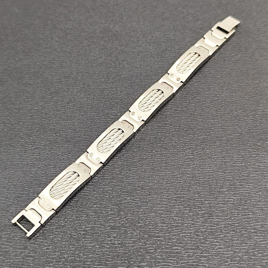 CHARRIOL Cable Bracelet Bangle Silver Stainless Steel Unisex Box 16.5cm 6.5in