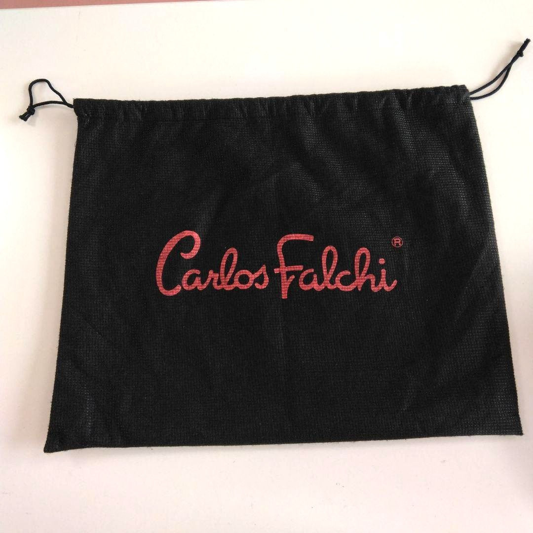 Carlos Falchi Shoulder Bag Buffalo Leather Drawstring Vintage USA 12.2x9.8in