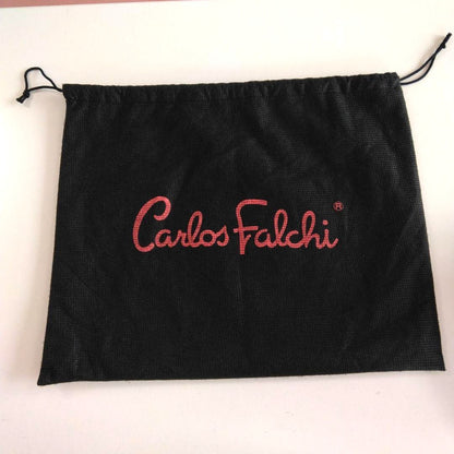 Carlos Falchi Shoulder Bag Buffalo Leather Drawstring Vintage USA 12.2x9.8in