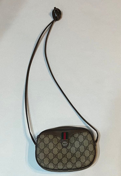 Gucci Authentic Vtg GG Canvas Sherry Line Mini Shoulder Bag Brown 13x19x4 cm