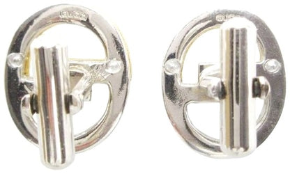 Gucci Interlocking G Cufflinks Gold Silver Tone Two-Tone Men 0.7x0.8in Used