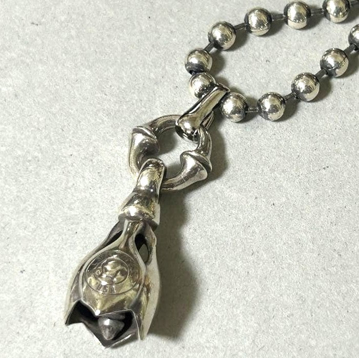 LONE ONES Tear Bell Pendant Necklace Silver Ball Chain Authentic Excellent