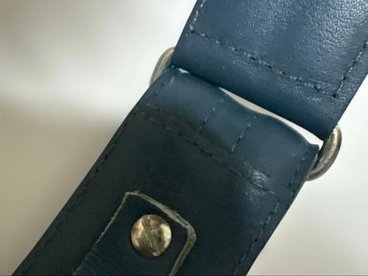 Chloé Kids Leather Belt Bow Buckle Peacock Blue 85cm 33.5in Authentic