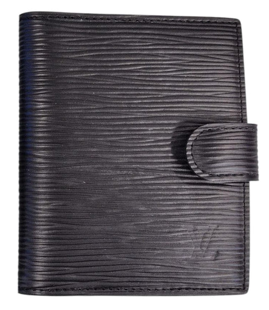 Louis Vuitton Epi Leather Agenda Notebook Cover Black Made in France Compact